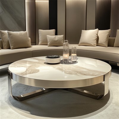 meja marmar palsu dan meja kopi logam